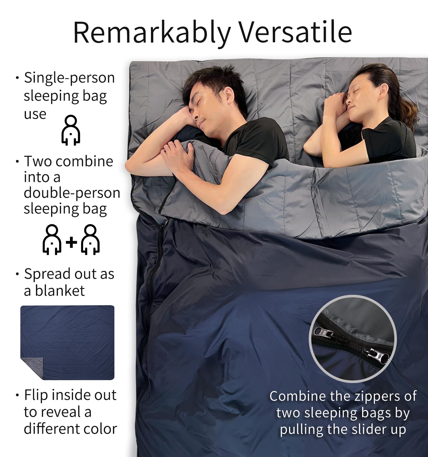 Litume 1.6 Lbs/ 720G, 68?F-50?F Sleeping Bag, Combinable Lightweight Packable Portable For Adults, Double Sleeping Bag, For Back