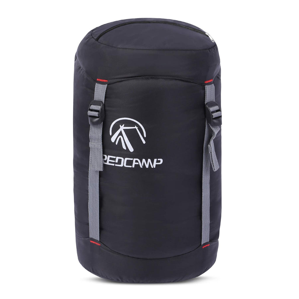 Redcamp Nylon Compression Stuff Sack, Ultralight Sleeping Bag Compression Sack Great For Camping, Backpacking, Hiking, Black S