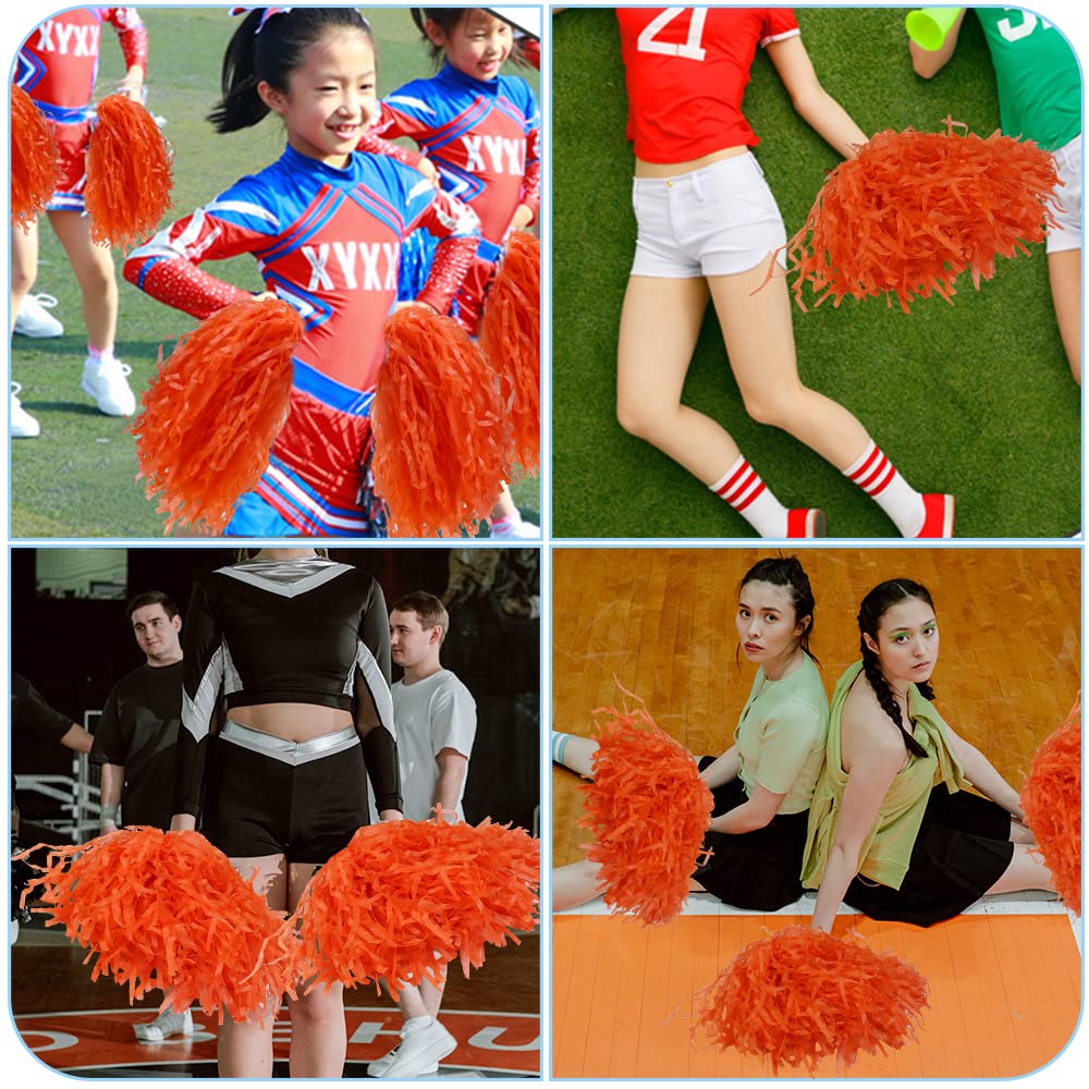 Faxco 12Pack Plastic Pom Poms Cheerleading Pom Poms Sports Dance Cheer Plastic Pom Pom For Rooters,Cheering Squard,Cheering Team