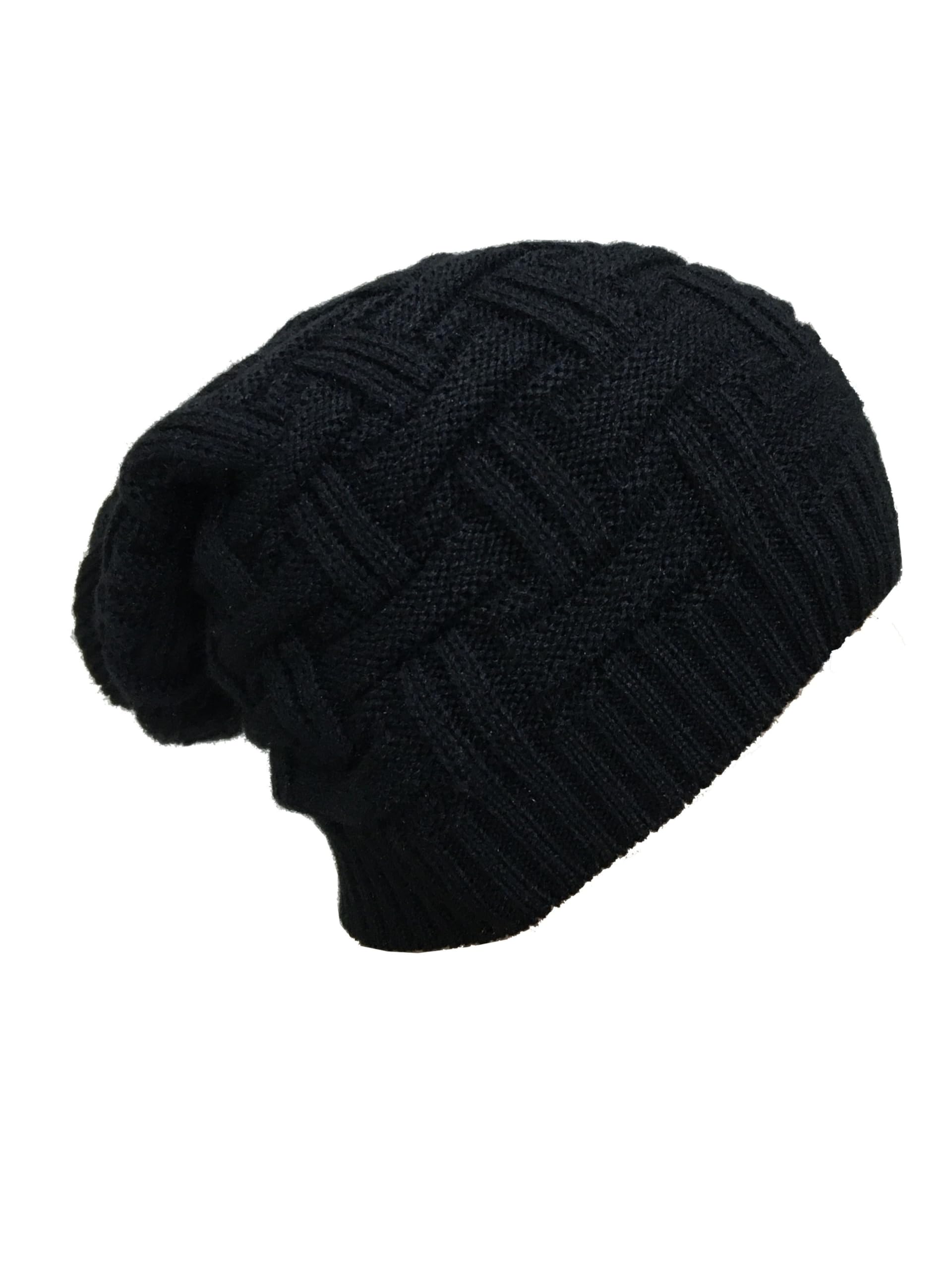 Gajraj Knitted Woolen Slouchy Beanie Cap For Men & Women (Black)