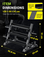 Yoleo Upgraded Dumbbell Rack, 1100Lbs Capacity Weight Rack For Dumbbells, Barbells, Kettlebells, 3-Tier Adjustable Weight Stand,