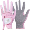 GH Women's Leather Golf Gloves One Pair - Plain Both Hands (Pink, 22 (XL))