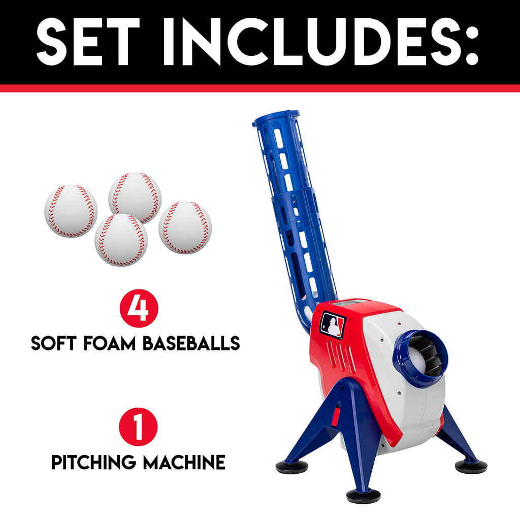 Franklin Sports Kids Mlb Pitching Machine - Mlb Baseball Pitching Machine For Kids Batting Practice - Mlb Power Pitcher With Adj