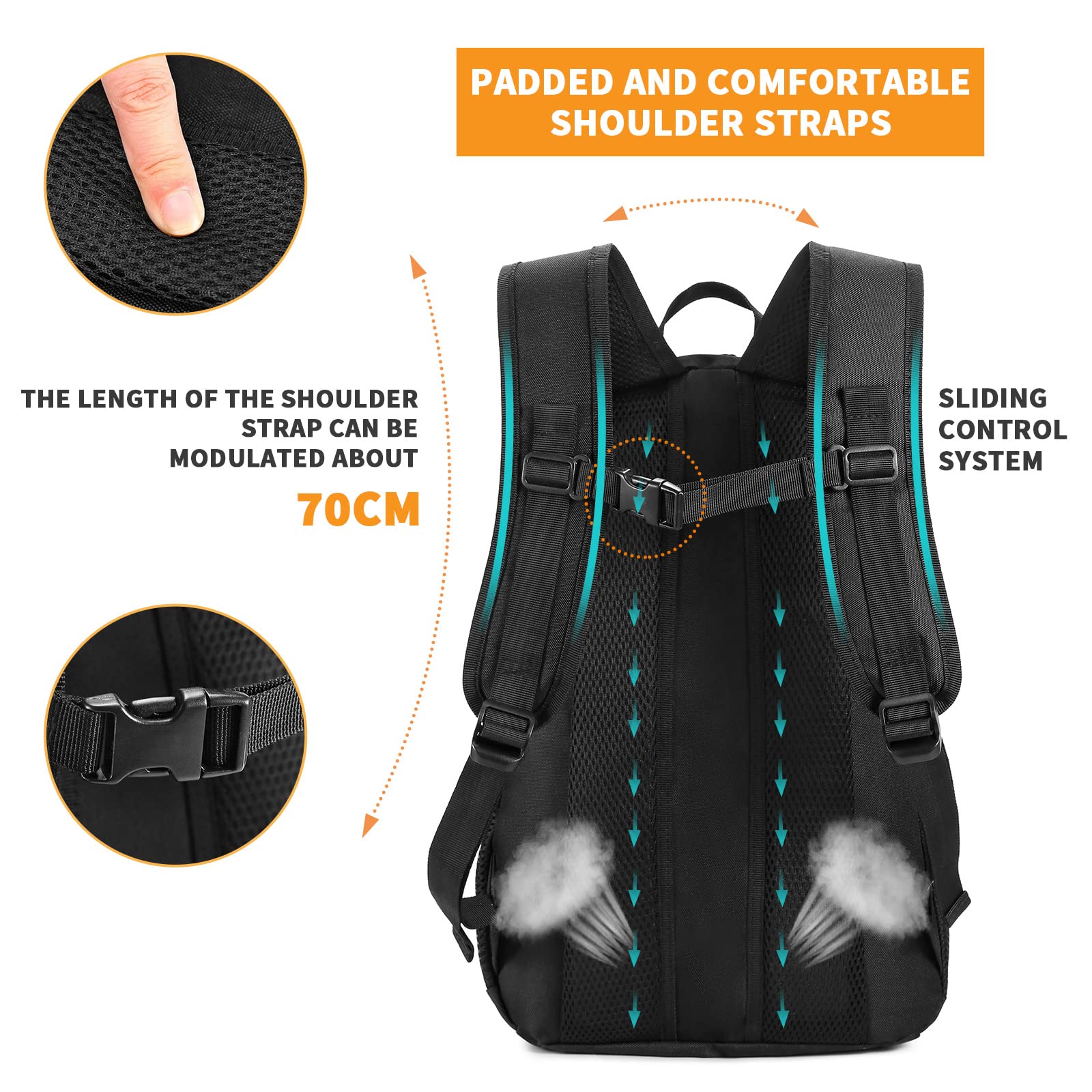 Huntvp 20L Daypack Military Molle Backpack Rucksack Gear Tactical Assault Pack Bag For Hunting Camping Trekking (20L-Black)