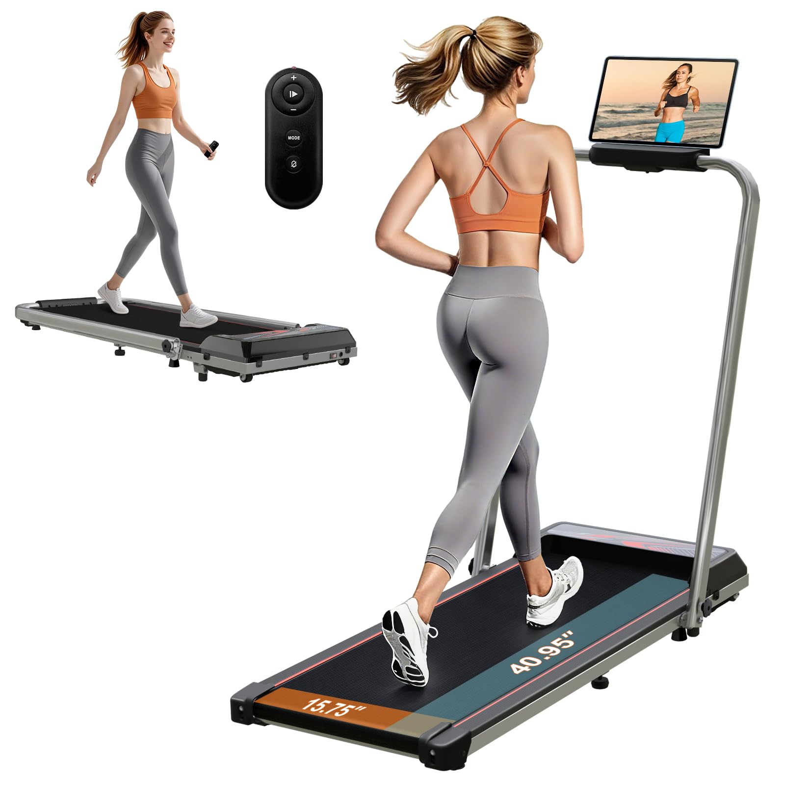 Treadmill with Incline, 3 in 1 Walking Pad with Incline for Home Office w/3.0HP Motor/7.6MPH, Walking Pad with Handle Bar/Remote