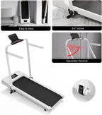 DeerRun Walking Pad Treadmill with Incline and Handle Bar, 4-in-1 Foldable Under Desk Treadmills for Home Small or Office, 300 l