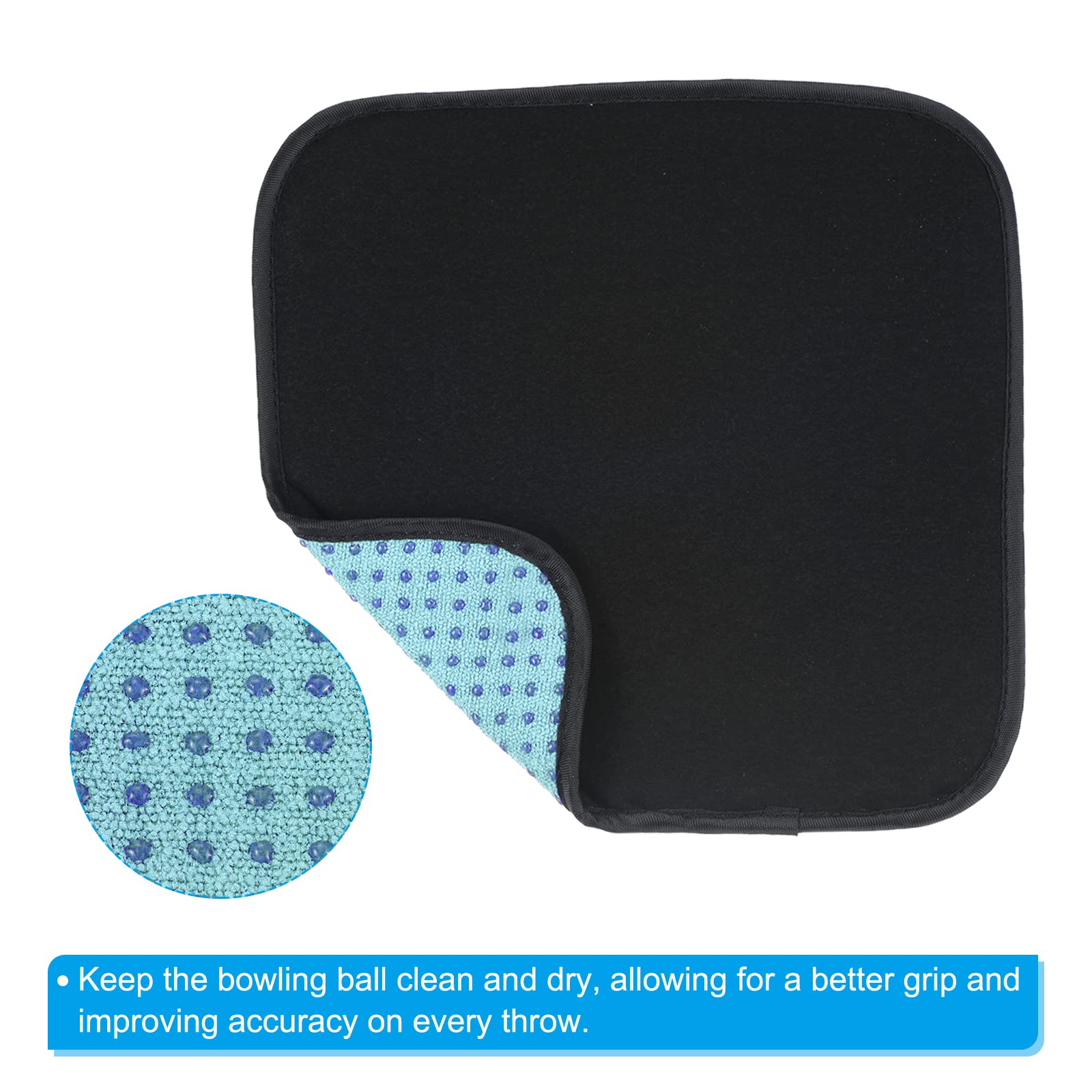 Patikil Bowling Ball Towel 8X8 Inch, Microfiber Shammy Pad For Bowling Ball, Green