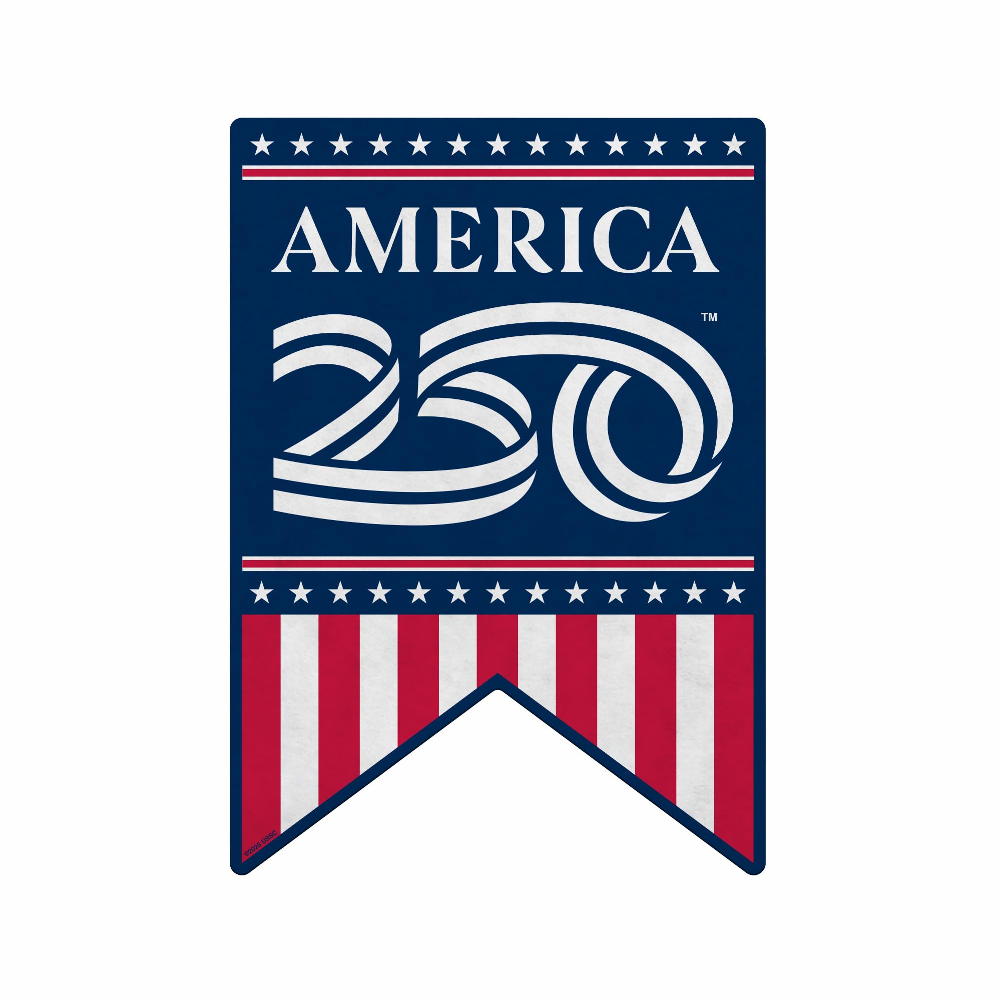 Rico Industries USA AMERICAS 250TH BIRTHDAY Shape Cut Pennant - Home and Living Room D  cor - Soft Felt EZ to Hang