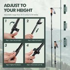 Kinggear Walking Stick, Lightweight 7075 Aluminum Adjustable Hiking Poles, Trekking Poles With Flip Lock, Retractable, Natural A