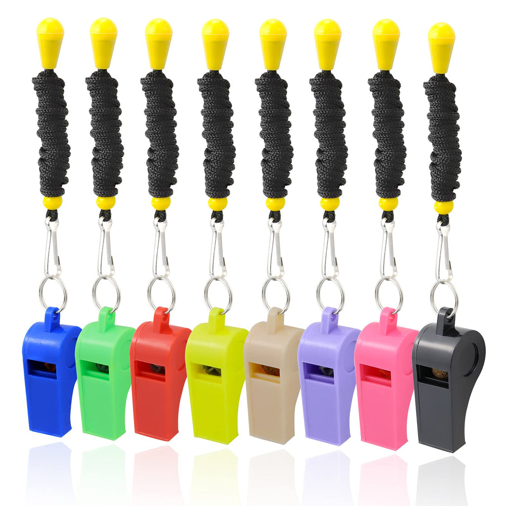 Ambitionjump Whistle 8 Pack Plastic Whistles For Adults, Sports Whistle Bulk For Coach, Referee, Teachers, Lifeguard, School, So