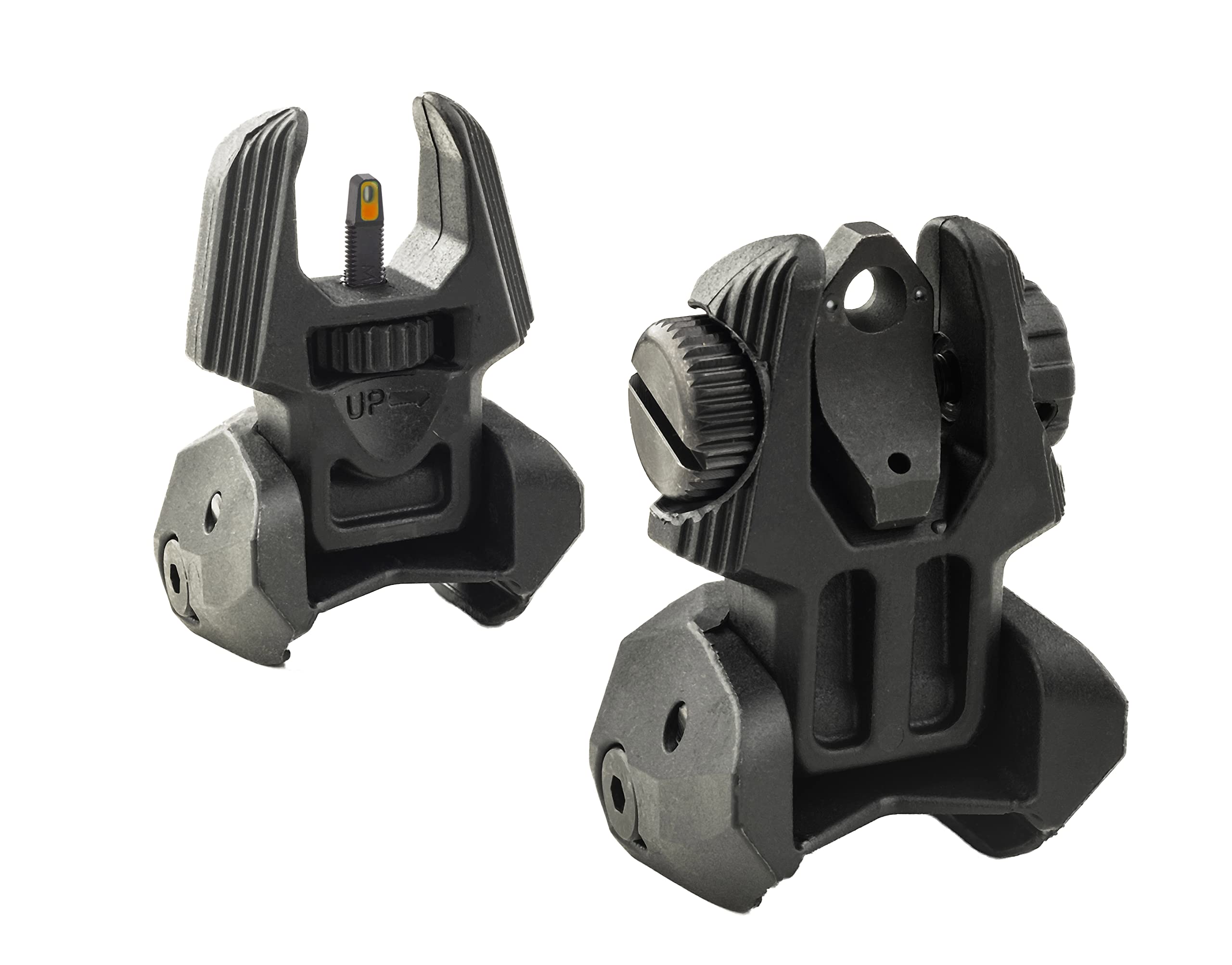 Meprolight MEPRO FRBS- FLIP Backup Sights 2 DOT Rear/Orange Hyper Bright Front - Black (Picatinny Rail)