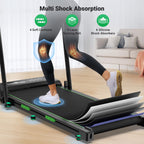 Therun Walking Pad, 2 In 1 Foldable Treadmills For Home, 2.5Hp Under Desk With Handle Bar, 16 Widened Running Belt, With Remote