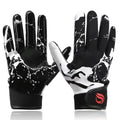 Goporoy Youth Football Gloves For Kids Excellent Grip Football Receiver Gloves, Icy Black Youth Xs/S