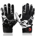 Goporoy Youth Football Gloves For Kids Excellent Grip Football Receiver Gloves, Icy Black Youth Xs/S