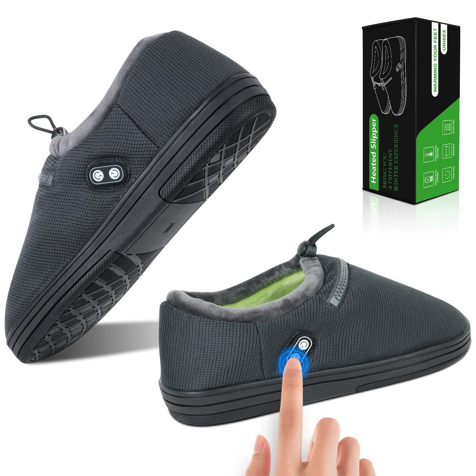 Foot Warmer, Electric Foot Warmer With 5000Mah Battery, Heated Slippers Women Men, Heated Foot Warmer With Smart Dual Independen