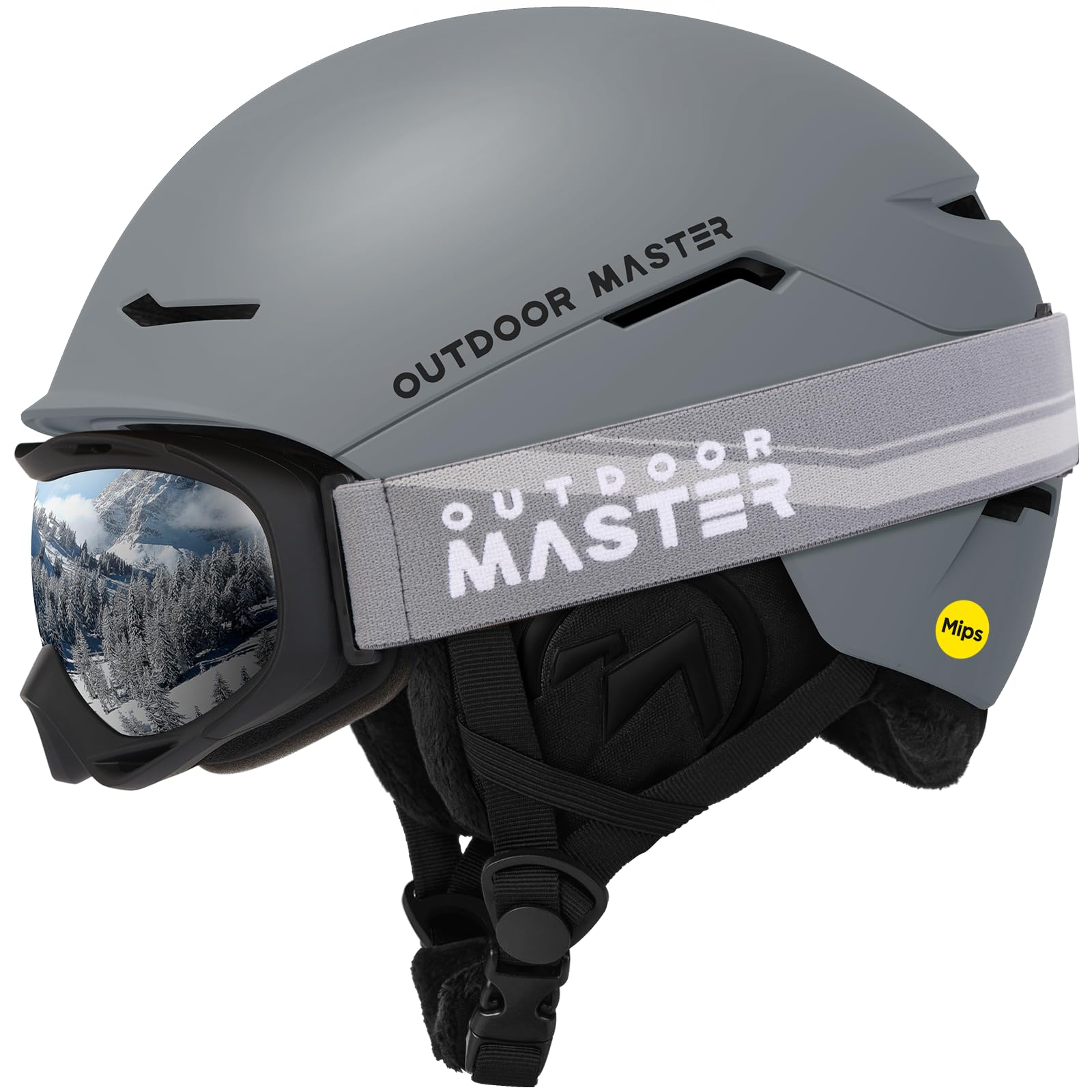 OutdoorMaster ELK MIPS Ski Helmet & Goggles - Men, Women & Youth Snowboard Set