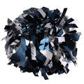 Metallic Cheerleader Cheerleading Pom Poms 6 inch 1 Pair (Navy Blue/Silver)