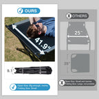 Ever Advanced Oversized Camping Cot For Adults With Zipper Xl Large Sleeping Cots 41'' Wide Heavy Duty Bed Supports Up To 550 Lb