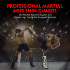 Fiving Mma Martial Arts Shin Guards - Padded, Adjustable Muay Thai Leg Guards With Instep Protection For Kickboxing/Mma Training