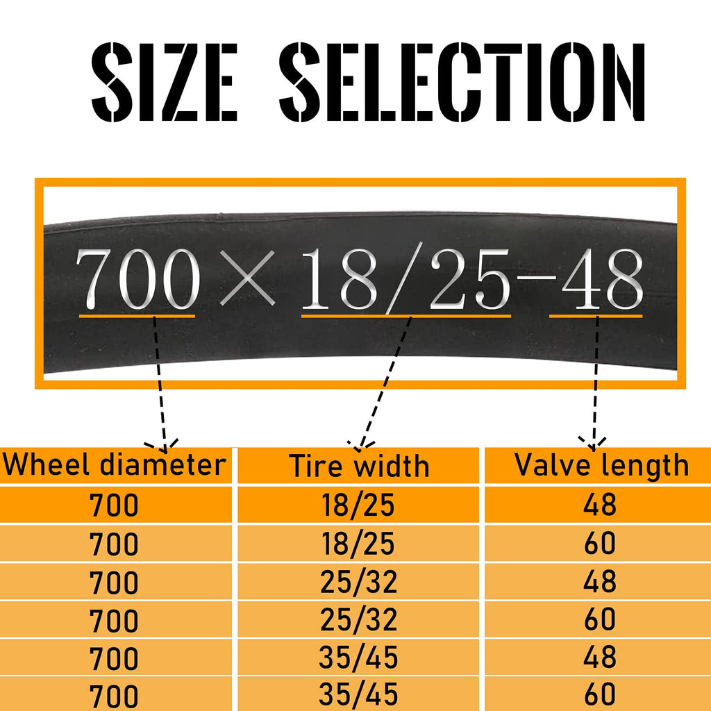 Bwshlf Bike Inner Tube 700X25/32C Bicycle Replacement Butyl Inner Tube With 48Mm Presta Valve For Road Bikes (6 Pack)
