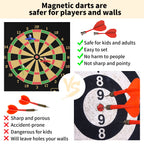 Mixi Magnetic Dart Board For Kids, Outdoor Toys Kids Games Double Sided Dart Board Games Set For Boys With 12 Darts, Best Toys G