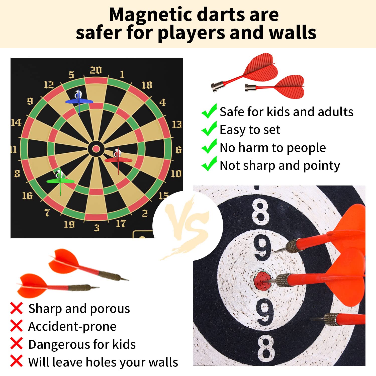 Mixi Magnetic Dart Board For Kids, Outdoor Toys Kids Games Double Sided Dart Board Games Set For Boys With 12 Darts, Best Toys G
