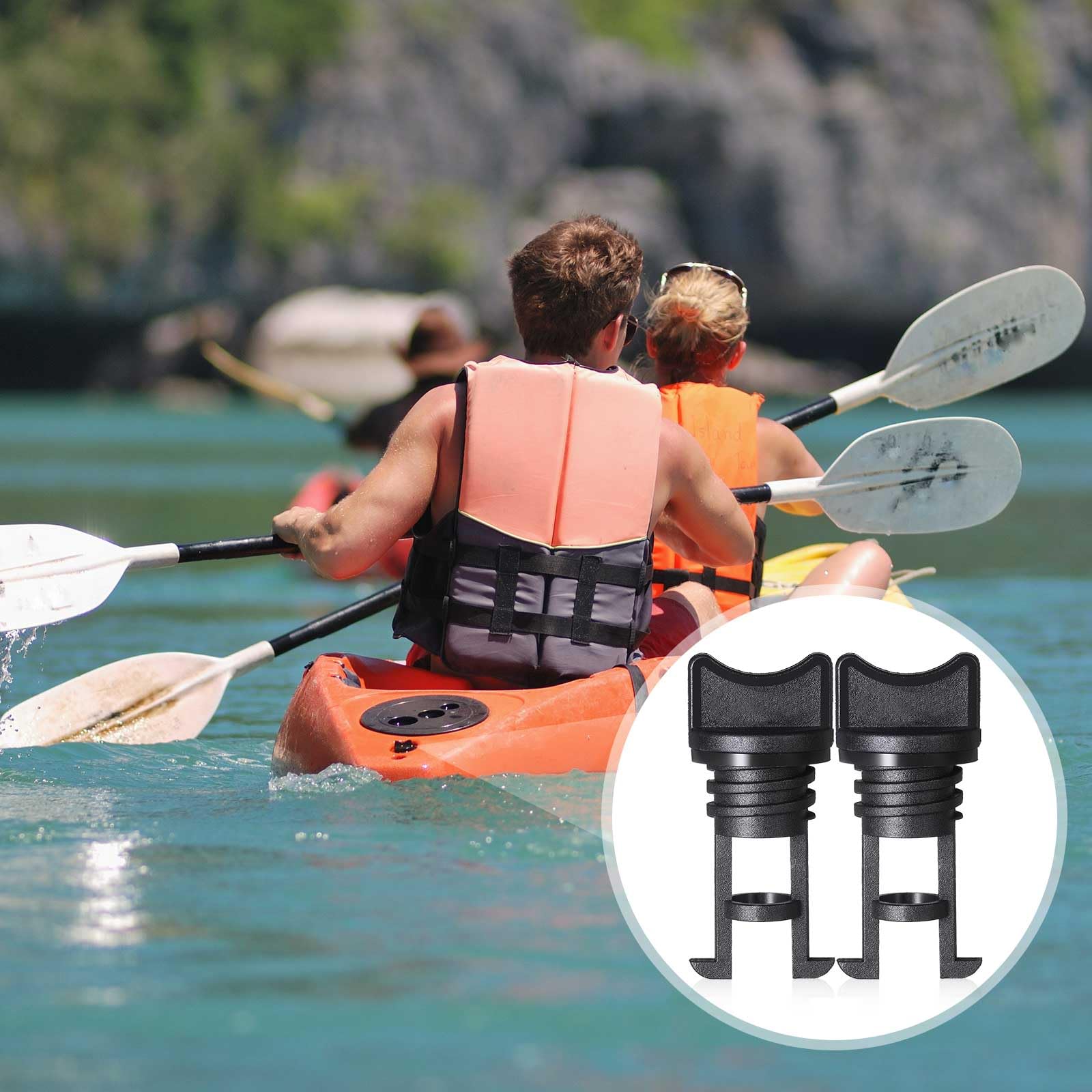 Boao  Nylon  Kayak  Drain  Plugs  Thread  Drain  Plugs  For  Kayak  Dinghy  Canoe  Boat (Red, 6 Pieces)