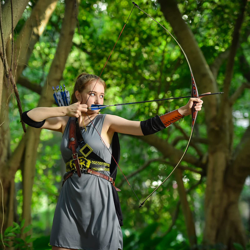 Kainokai 58 Laminated Recurve Bow,Amercian Hunting Bow Archery Bow 20-60Lbs (30Lbs, Left Hand)