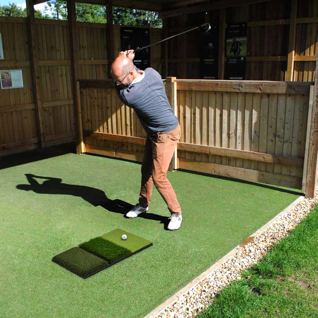 Saplize 30''X15'' Foldable 3-In-1 Golf Hitting Mat, Tight Lie, Rough And Fairway For Driving, Chipping, And Putting Training, Po