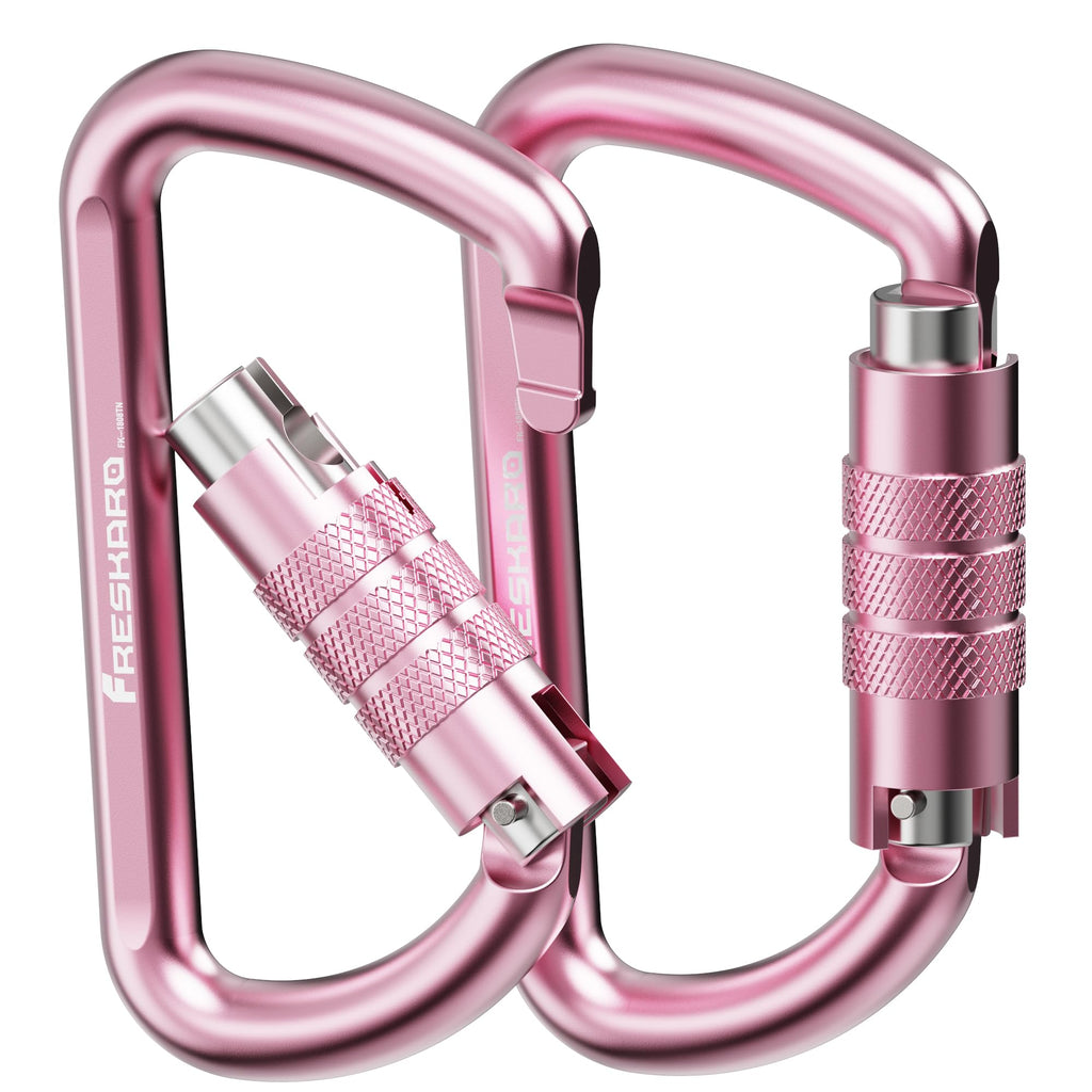 Freskaro 3Inch Locking Carabiner Clips With A Twist Auto Lock, Heavy Duty Rated 2698Lbs, Lightweight & Rustproof 7075 Aluminum, 