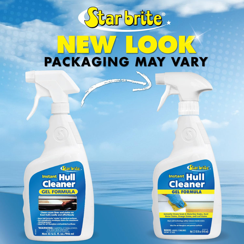 Star Brite Instant Hull Cleaner - 32 Oz Gel Spray - Easily Remove Stains, Scum Lines & Grime On Boat Hulls, Fiberglass, Plastic
