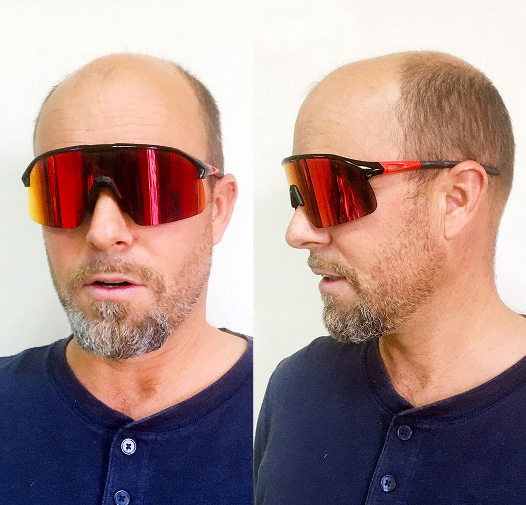 Qooltimes Polarized Wrap Around Shield Ski Sunglasses Men Women Triathlon Beach Volleyball Running Oakley Sutro Lite Baseball