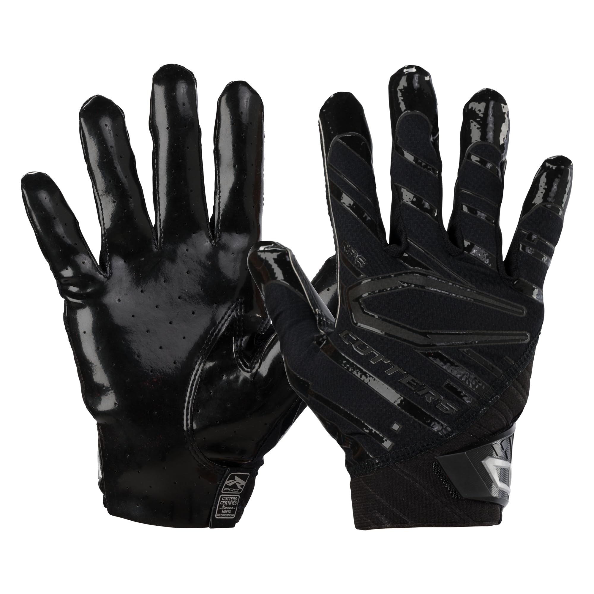Cutters Rev Pro 6.0 Receiver Gloves Solid Black XXXL