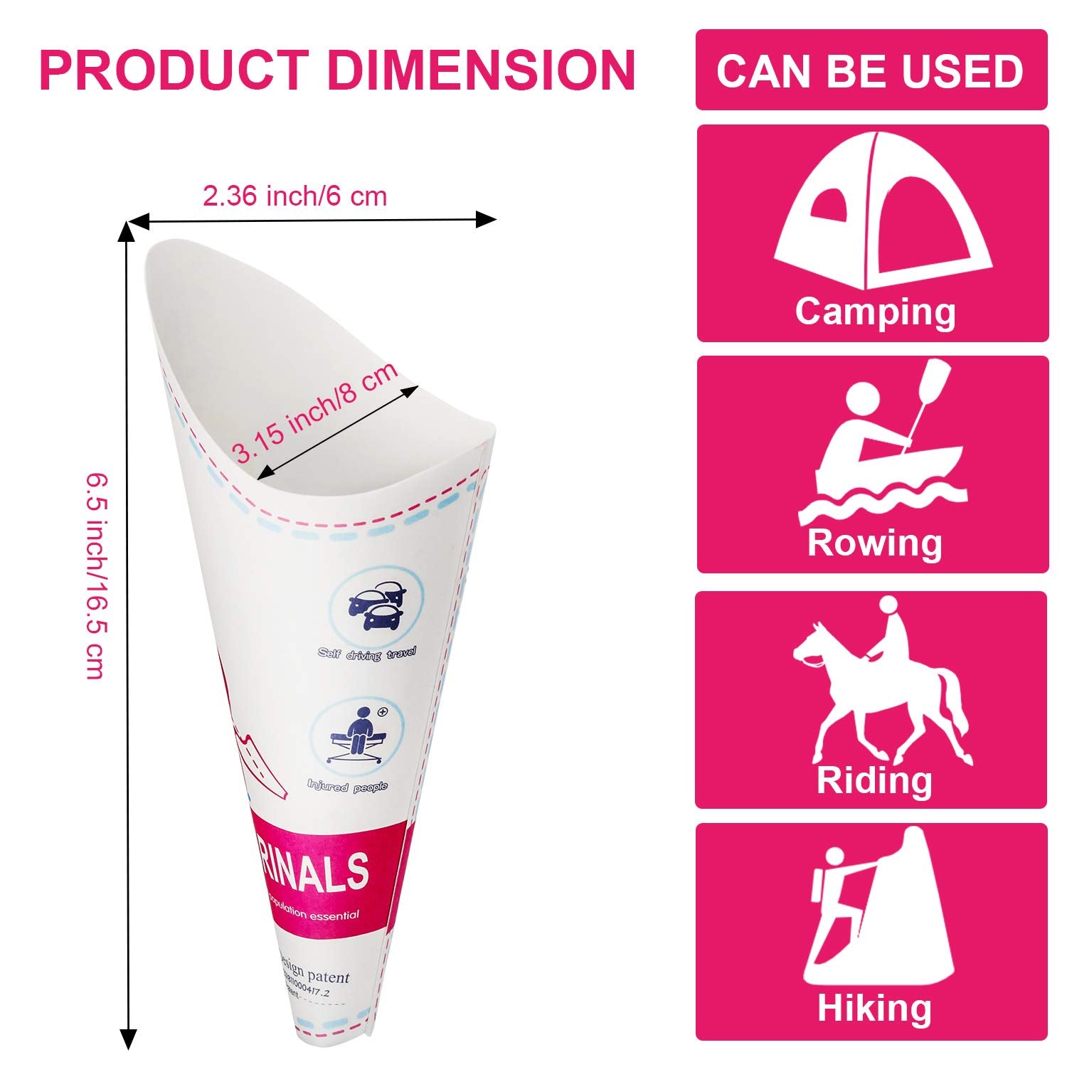 Disposable Female Urination Device Portable Lightweight Women Urinal Funnel Outside Standing Pee Cup Waterproof Paper Standing U