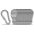 Kinlink 15 Pack Screw Locking Carabiner, 1.97 Inch Heavy Duty Carabiner Clips, 304 Stainless Steel Small Caribeener Clips, Carib