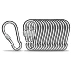 Kinlink 15 Pack Screw Locking Carabiner, 1.97 Inch Heavy Duty Carabiner Clips, 304 Stainless Steel Small Caribeener Clips, Carib