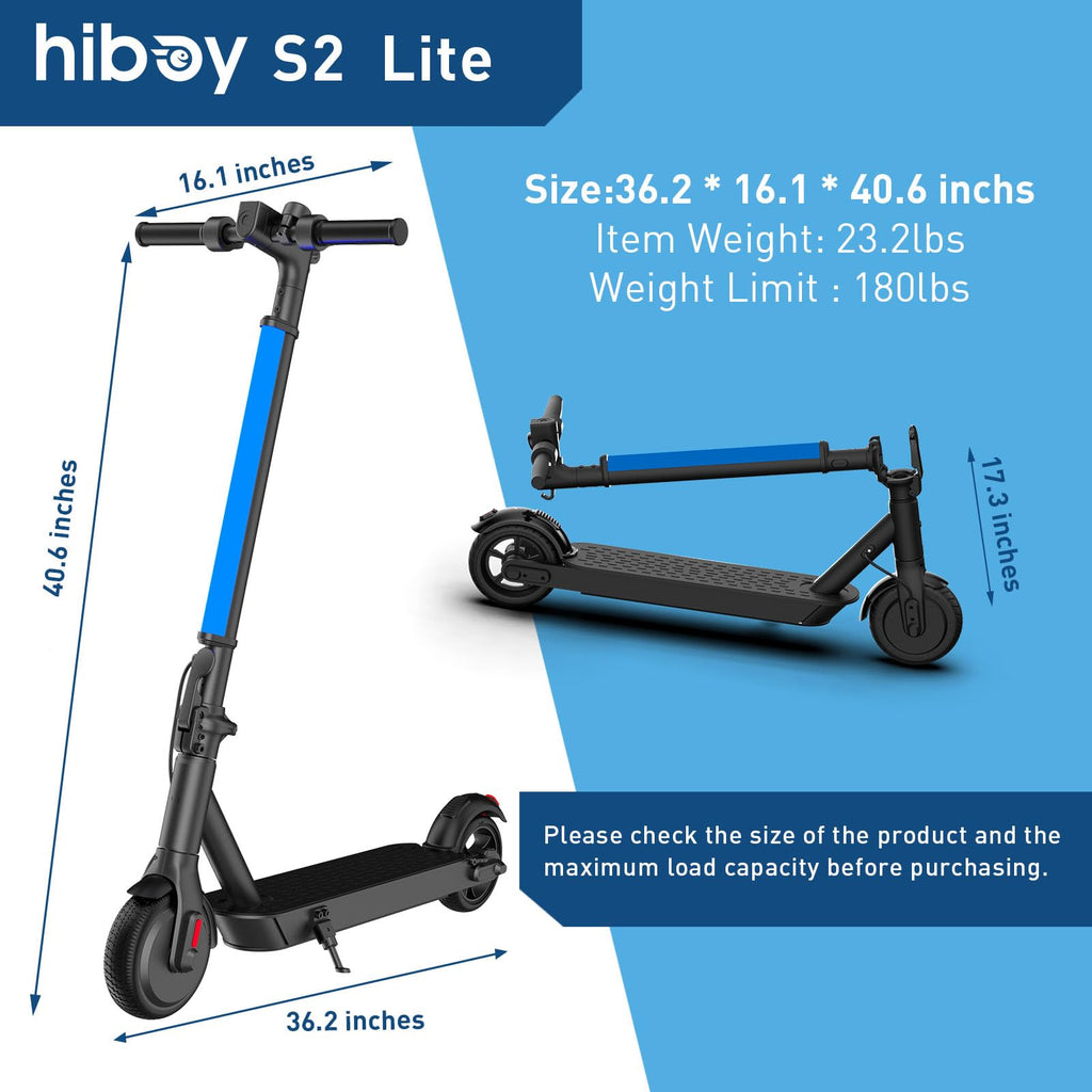 Hiboy Electric Scooter, 350W Peak Motor, 13 MPH, 10.6 Mile Range, Foldable, Lightweight, UL 2272 Certified, Dual Braking System,