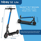 Hiboy S2 Lite Electric Scooter - 6.5 Solid Tires - Up to 10.6 Miles Long-Range & 13 MPH Portable Folding Commuting Scooter for T