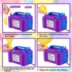 Electric Balloon Pump,110V 600W Balloon Blower Inflator Dual Nozzle Air Pump Balloons Inflator For Decoration, Party, Sport,Gift
