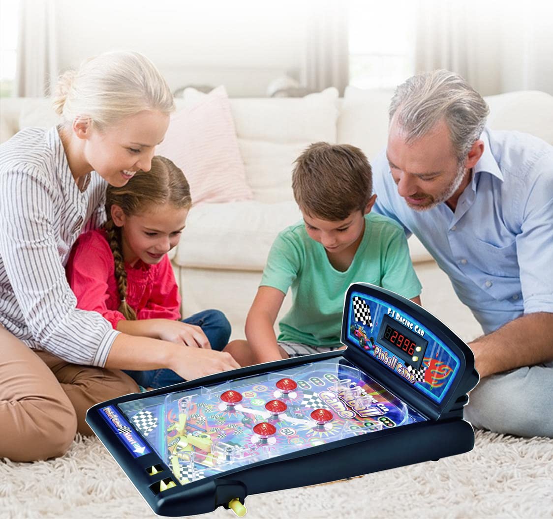 Trisquirrel Pinball Machine Electronic Tabletop Pinball Game 16.5 Inch With Lights & Sounds  Led Digital Scoreboard--Ideal For F