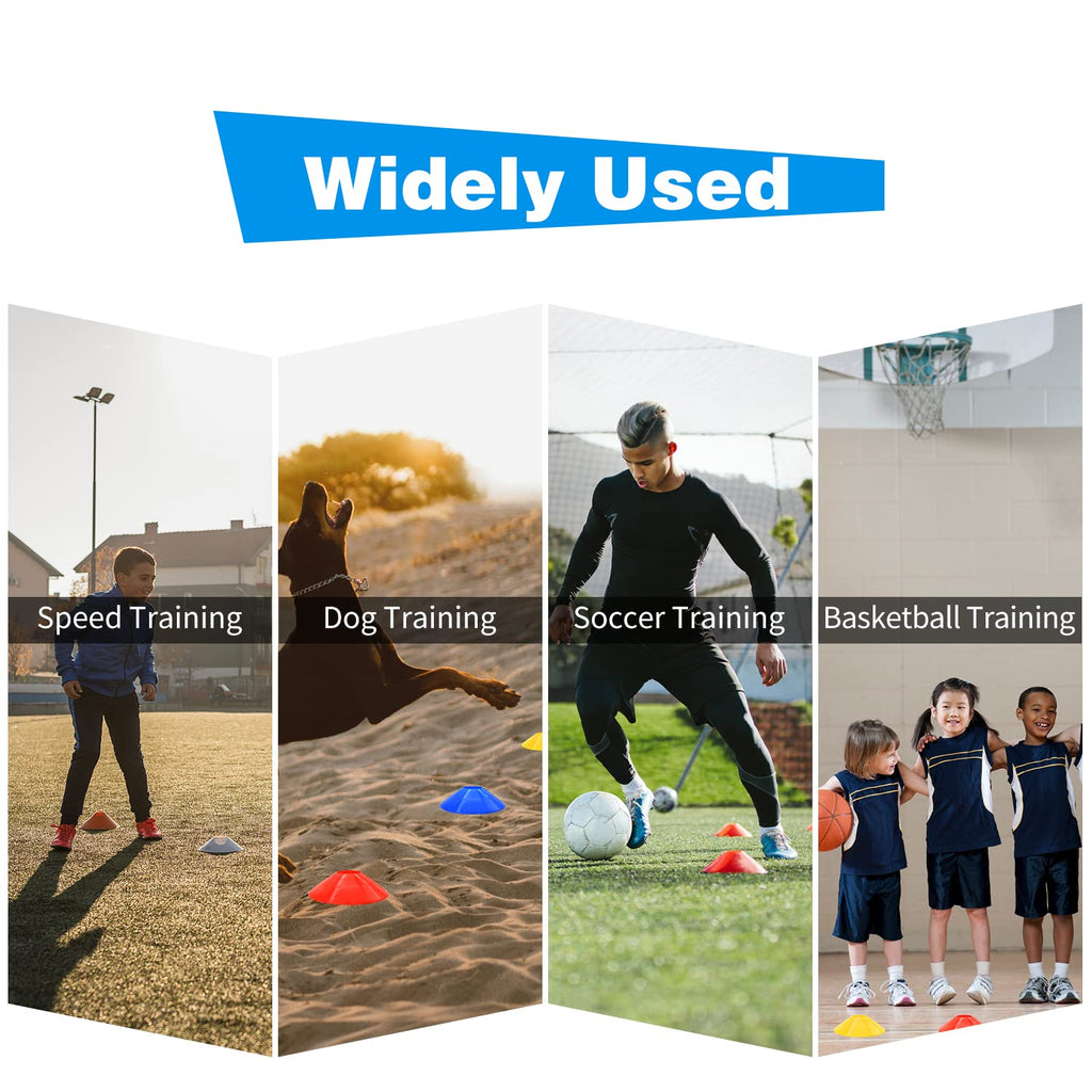 Fgbnm 100 Pack Disc Cones, Agility Soccer Cones With Carry Bag And Holder, Soccer Cones For Sports Training, Football, Soccer, B
