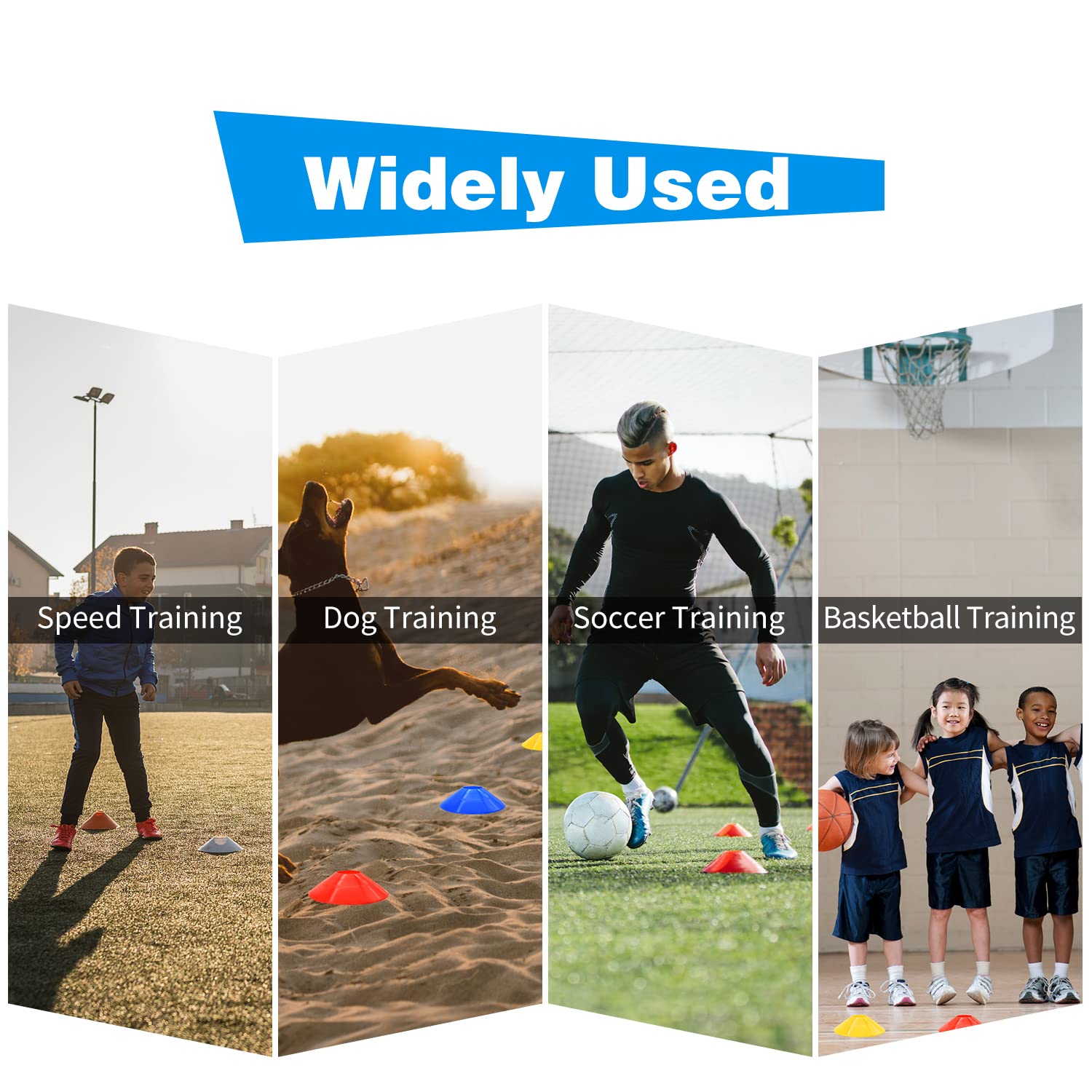 Fgbnm 100 Pack Disc Cones, Agility Soccer Cones With Carry Bag And Holder, Soccer Cones For Sports Training, Football, Soccer, B