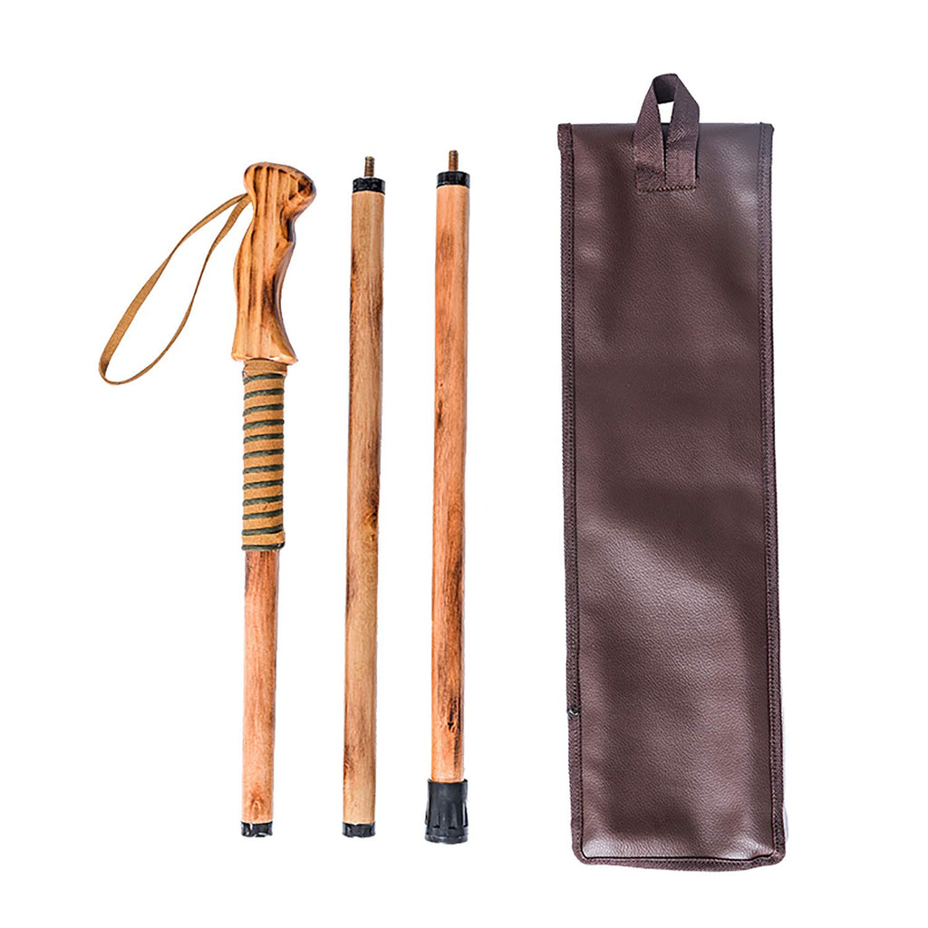 Forest Pilot 3 Pieces Detachable Hardwood Walking Stick Pine Handle With Compass (Nature Color, 55 Inches, 1 Piece)