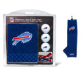 Team Golf Nfl Buffalo Bills Gift Set: Embroidered Golf Towel, 3 Golf Balls, And 14 Golf Tees 2-3/4'' Regulation, Tri-Fold Towel 