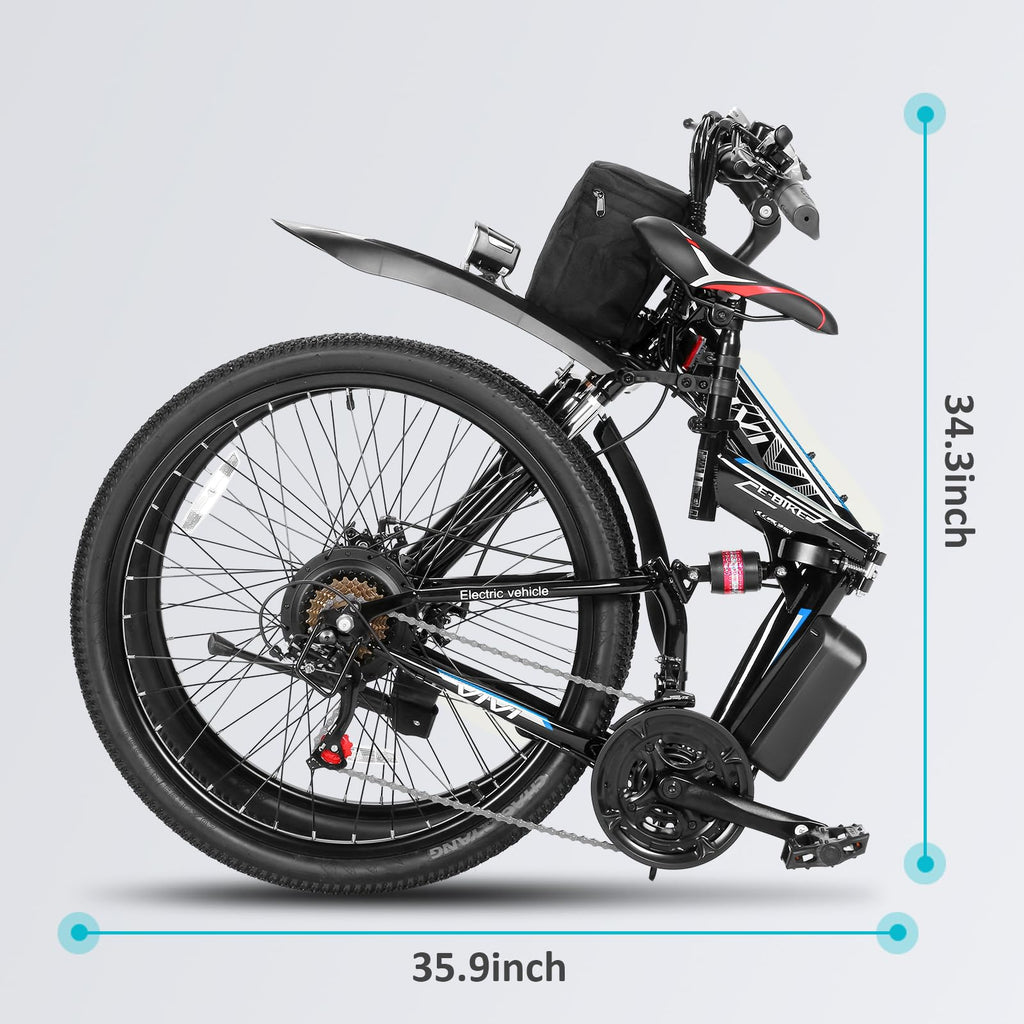 Vivi M026Tgb Electric Bike 26'' Electric Bike For Adults, Folding Electric Mountain Bike With 500W Motor, 48V Removable Lithium-