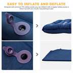 Kingcamp Double Sleeping Pad For Camping, Rollover Prevention Inflatable Queen Camping Mattress 2 Person Ultralight Air Mat For