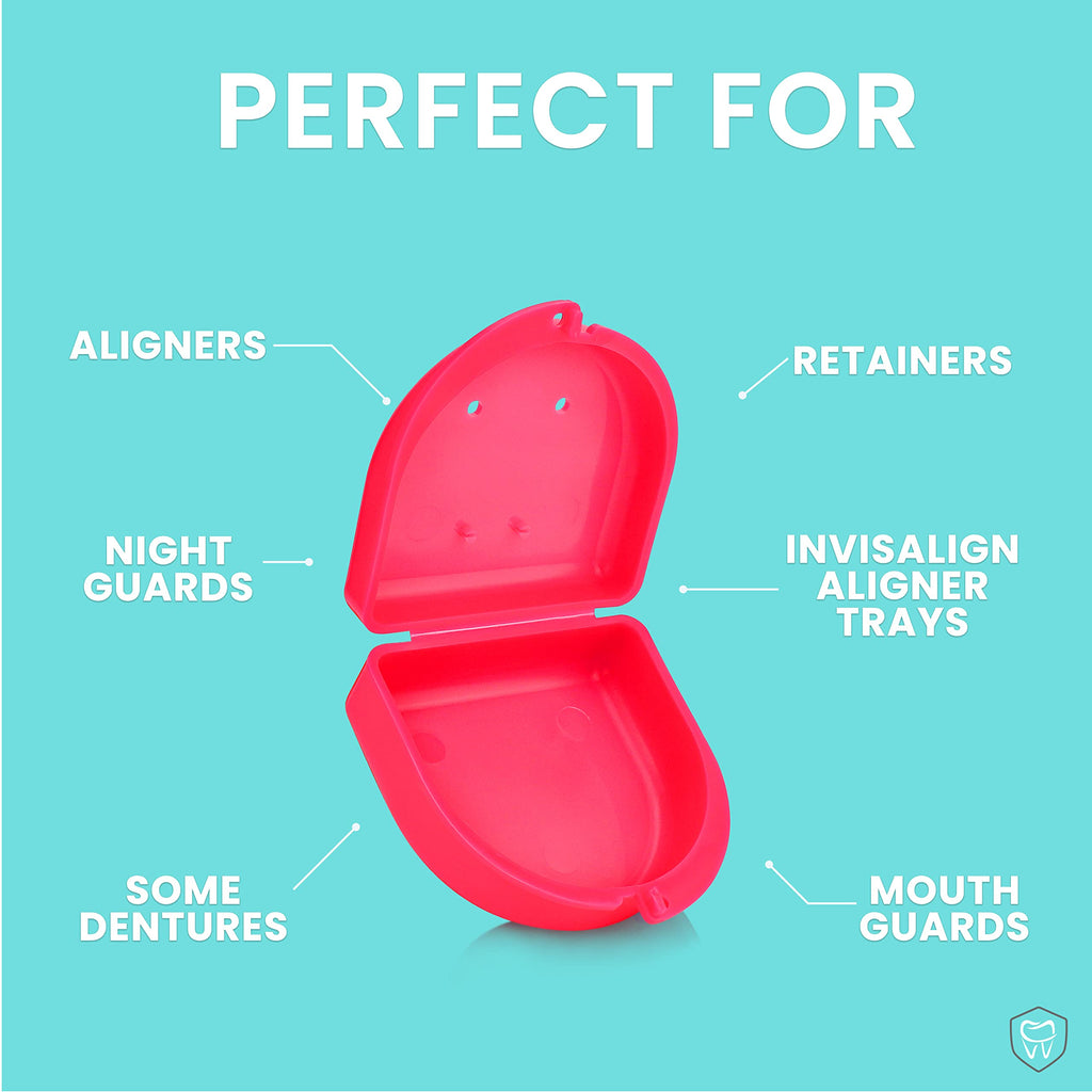 Fresh Knight Retainer Case (2 Pack). Retainer Case With Vent Holes. Perfect Denture Case, Mouth Guard Case, Aligner Case, Mouth