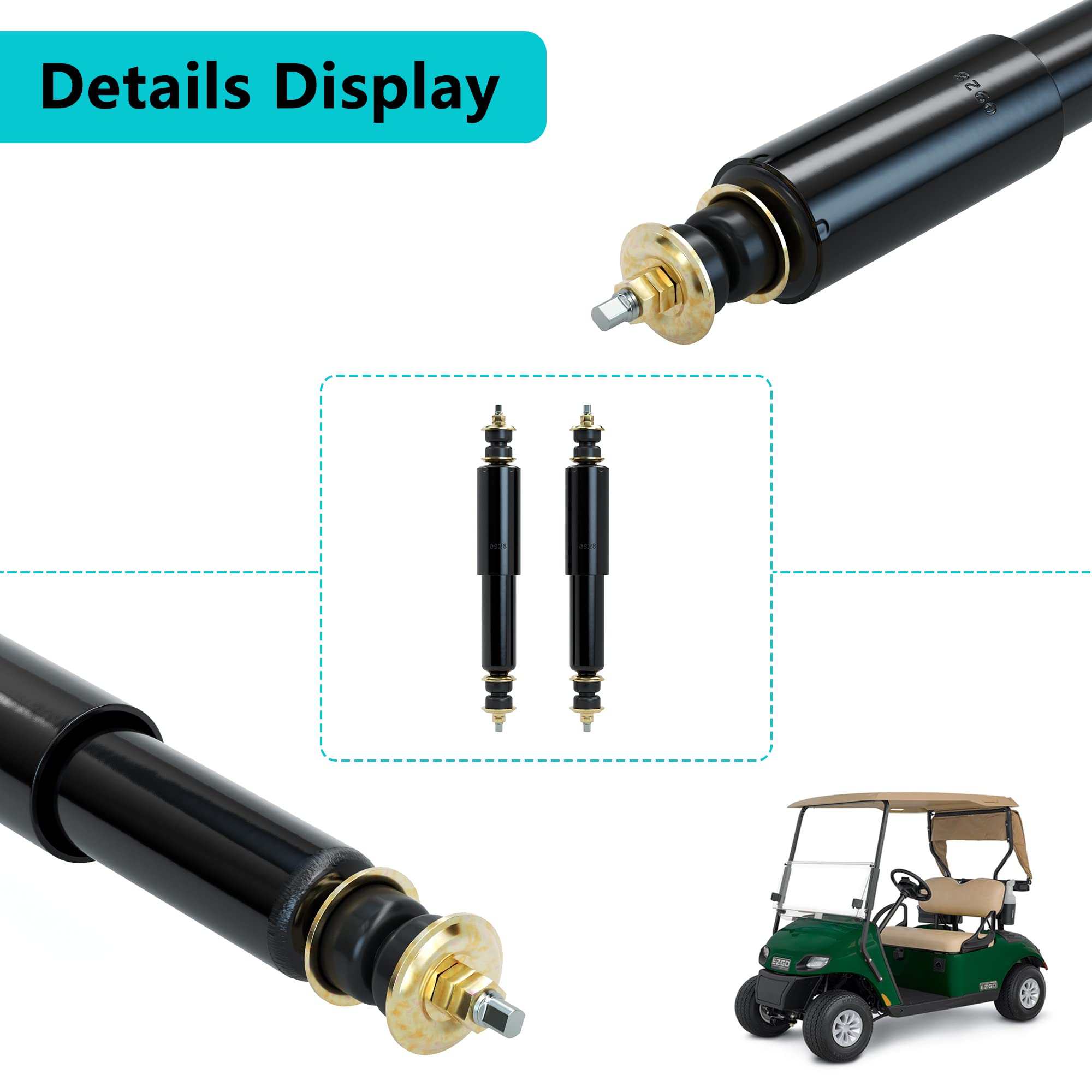 10L0L Golf Cart Front And Rear Shock Absorbers For Ezgo Txt Golf Carts 1994+ - Set Of 2