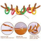 H-Style Christmas Games, 2 Sets Reindeer Antler Ring Toss Game For Christmas Party Games And Holiday Games Family Christmas Infl