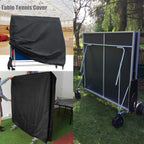 J&C Table Tennis Cover Upright 420D Ping Pong Table Cover, Black Full Uv Protected Table Tennis Cover Outdoor Waterproof Heavy D